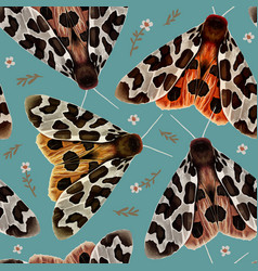 Seamless Pattern With The Garden Tiger Moth