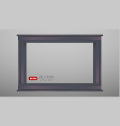 Black Blank Picture Frame Realistic Horizontal