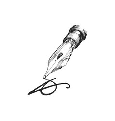 Pen Nib Hand Drawn In