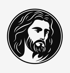 Jesus Christ Face Black And White Logo