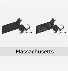 Massachusetts Map Counties Outline