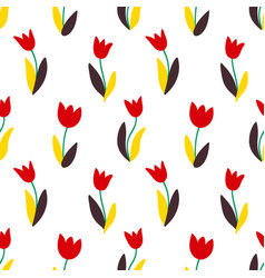 Seamless Background Of Tulip Flowers