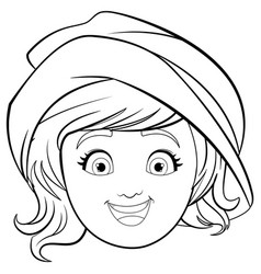 Smiling Woman Outlined In Art