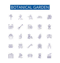 Botanical Garden Line Icons Signs Set Design