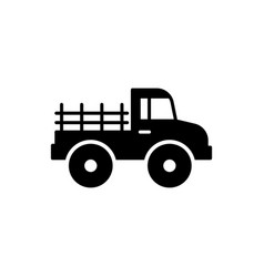 Farmer Pickup Truck Black Icon