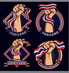 Fist Hands With Thailand Flag