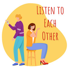 Listen To Each Other Flat Poster Template