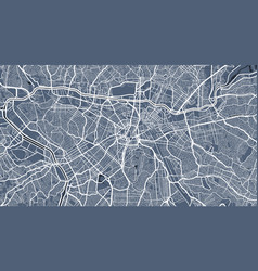 Detailed Map Sao Paulo City Linear Print Map