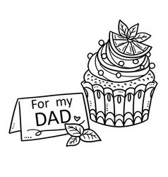 Fathers Day For My Dad Isolated Coloring Page