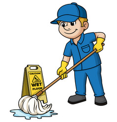 Man Mopping The Floor Cartoon Clip Art