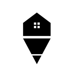 Pencil Home Icon Logo