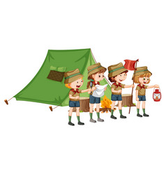 Outdoor Camping With Scout Kids