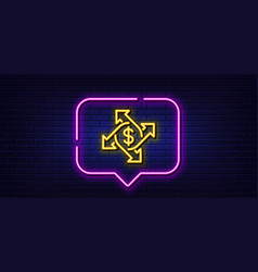 Payment Exchange Line Icon Dollar Sign Neon