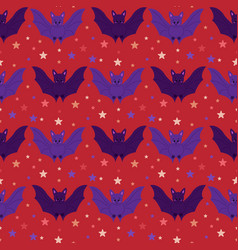 Cute Mystical Seamless Pattern With Funny Bat