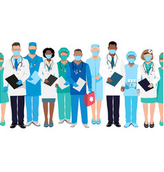 Doctors And Nurses Seamless Pattern