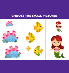 Education Game For Children Choose The Small