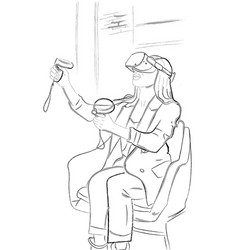 Woman Wearing Vr Glasses Storyboard