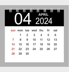 April 2024 Monthly Calendar Template