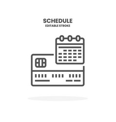 Credit Card Schedule Line Icon