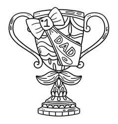 Fathers Day Dad Trophy Isolated Coloring Page