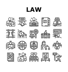 Law Notary Advising Collection Icons Set