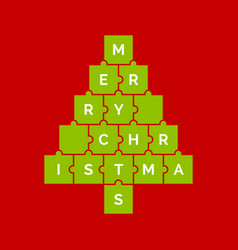 Christmas Tree From Jigsaw Puzzle Greeting Card