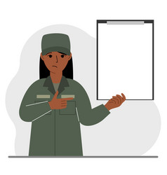 Military Woman In Uniform With Clipboards