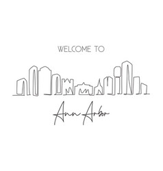 One Continuous Line Drawing Ann Arbor City