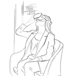 Woman Wearing Vr Glasses Storyboard