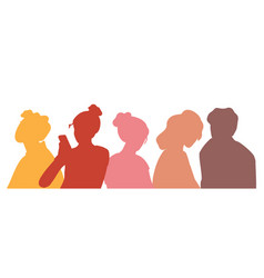 A Group Of Sad People Color Silhouettes Men