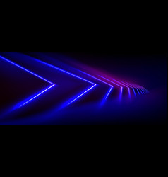 Blue Led Light Tunnel On Black Background