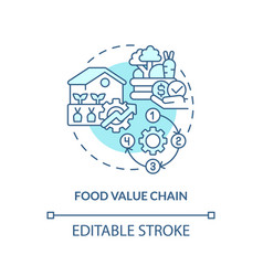 Food Value Chain Turquoise Concept Icon