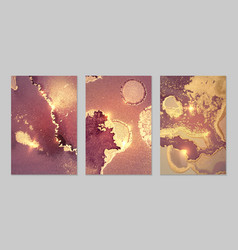 Marble Set Of Gold Pink And Mauve Backgrounds