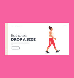 Overweight Woman Walking Landing Page Template