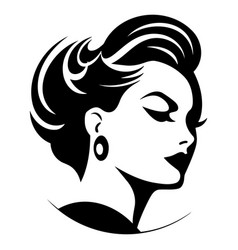 Women Short Hair Style Icon Logo