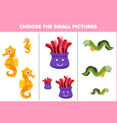 Education Game For Children Choose The Small