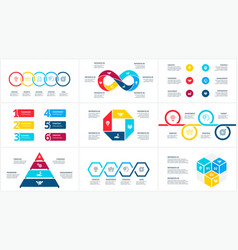 Infographic Set Circles Pyramid Infinity