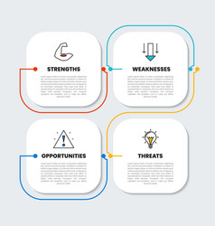 Infographic Template Swot Diagram With 4 Squares