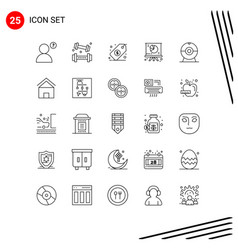 Mobile Interface Line Set 25 Pictograms