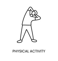 Physical Activity Man Doing Exercise Line