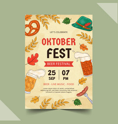 Watercolor Oktoberfest Vertical Flyer Template