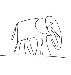 One Continuous Line Drawing Of Elephant A Big