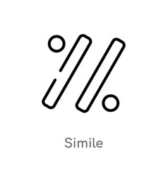 Outline Simile Icon Isolated Black Simple Line