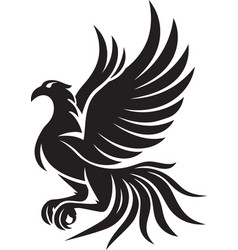 Phoenix Reign Icon Of Mythical Bird In Black