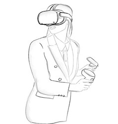 Woman Wearing Vr Glasses Storyboard