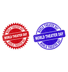 World Theater Day Round And Rosette Watermarks