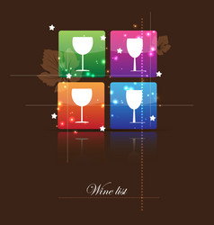 Abstract Wine List For Restaurant Menu With Glass