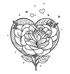 Doodle Valentine Love Flower Rose Heart Sketch