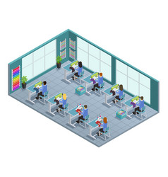 Garment Factory Isometric Composition