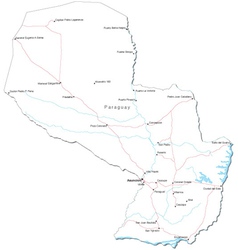 Paraguay Black White Map